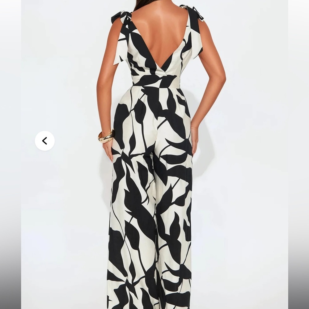 Black and White Women's Jumpsuit - Picture 2 of 4